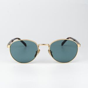 Prada Women Sunglasses Gold Lago Round PRB51S 5AK40K NEW AUTHENTIC